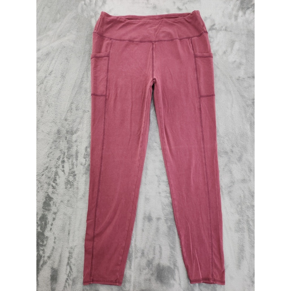 Maurices‎ Leggings Womens L Pink High Rise Ankle Pockets Workout Gym Yoga Casual